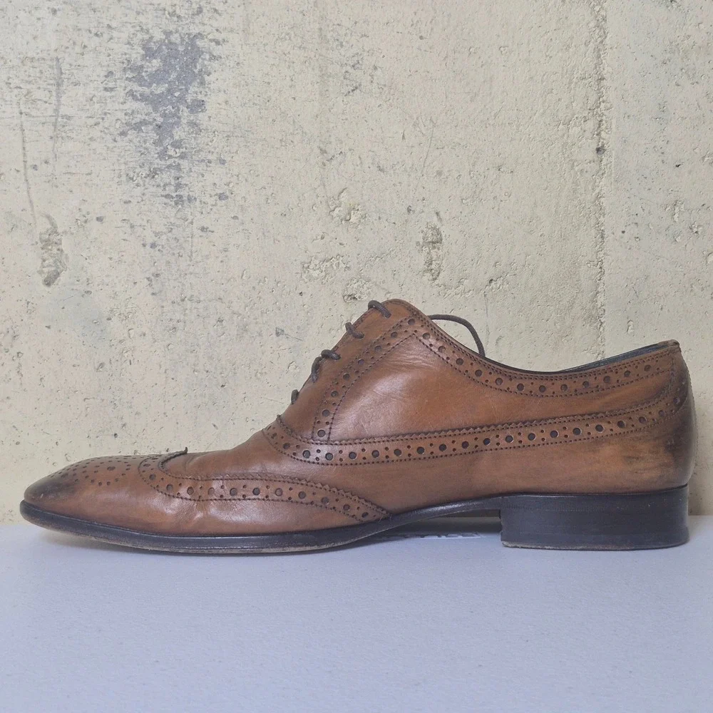 To Boot New York Oxfords Mens 11 Brown Leather Wingtip Brogue Made in Italy